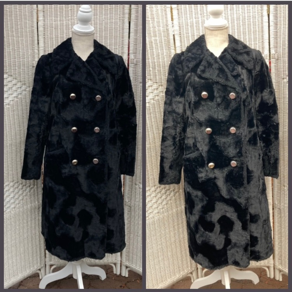 Vintage faux fur double breasted coat - Picture 2 of 5